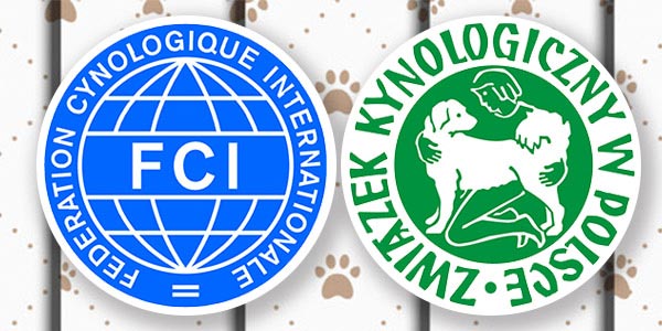 Logo Związku Kynologicznego w Polsce oraz logo FCI.